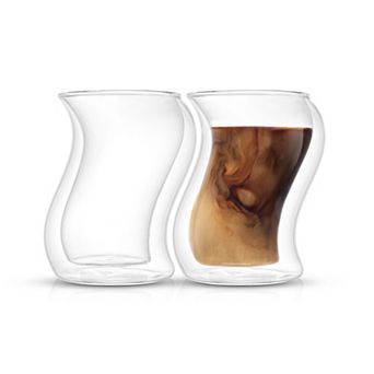 JoyJolt Pivot Double Wall Coffee Tea 8-oz. 2 pc Glass Set
