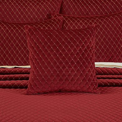 Five Queens Court Gabriel Evergreen 20" Square Decorative Throw Pillow