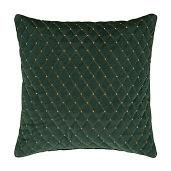 Five Queens Court Gabriel Evergreen 20" Square Decorative Throw Pillow