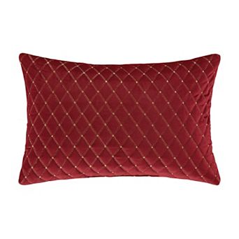 Five Queens Court Gabriel Evergreen Quilted Boudoir Decorative Throw Pillow
