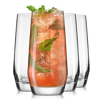 JoyJolt Gwen Crystal Highball Drinking 18.5-oz. 4 pc Glass Set