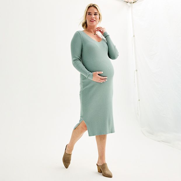 Maternity Sonoma Goods For Life® Long Sleeve V-Neck Sweater Dress