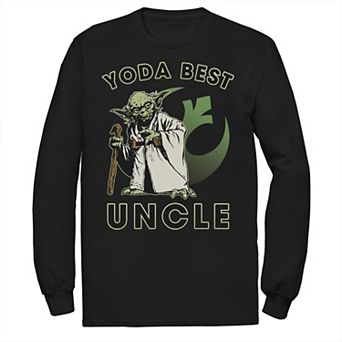 Men's Star Wars Yoda Best Uncle Rebel Logo Long Sleeve Graphic Tee