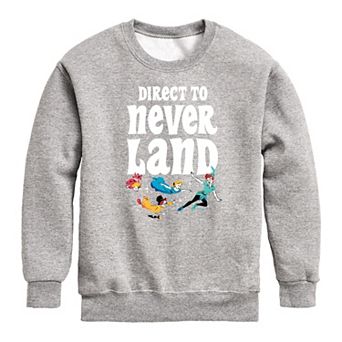 Disney's Peter Pan Boys 8-20 "Direct To Never Land" Crew Fleece Sweatshirt