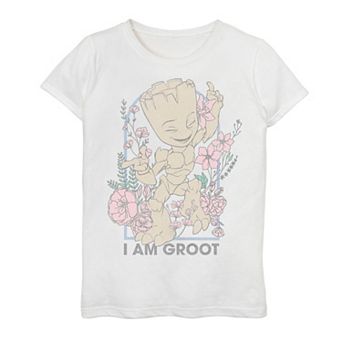 Girls Guardians Of The Galaxy I Am Groot Floral Graphic Tee