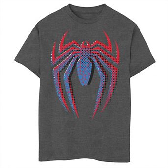 Boys 8-20 Marvel Spider-Man Dot Build-Up Logo Tee