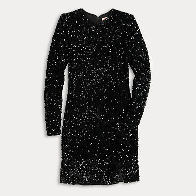 Women's INTEMPO Sequin Long Sleeve Dress