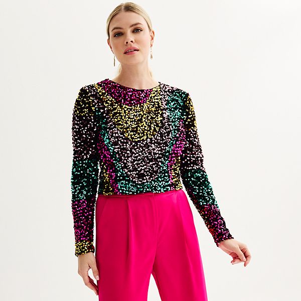 Women's INTEMPO™ Sequins Long-Sleeve Top