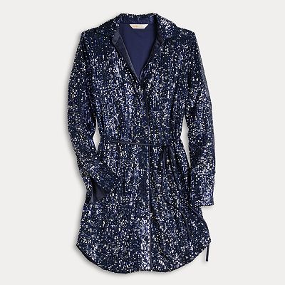 intempo sequin dress Plus Size INTEMPO Long Sleeve Sequin Dress
