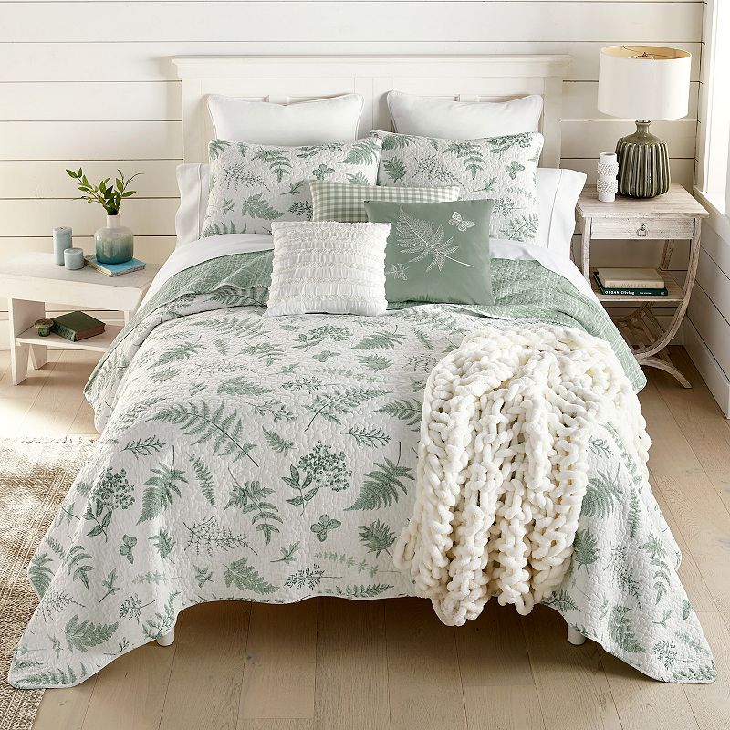 Donna Sharp Botanical Quilt Set with Shams, Green, Queen