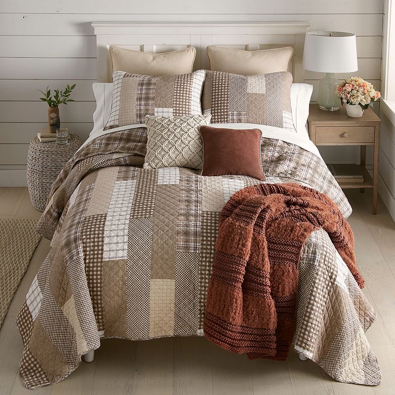 20570868 Donna Sharp Botanical Quilt Set with Shams, Beig/G sku 20570868