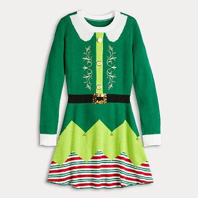 Juniors' Born Famous Elf Sweater Dress