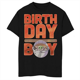 Boys 8-20 Husky Star Wars Grogu Birthday Boy Word Stack Graphic Tee