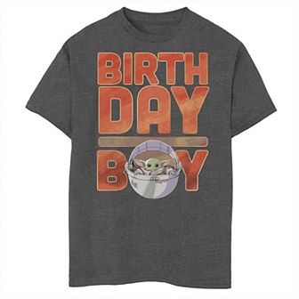 Boys 8-20 Husky Star Wars Grogu Birthday Boy Word Stack Graphic Tee