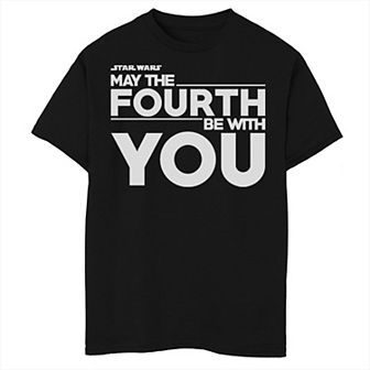 Boys 8-20 Husky Star Wars May The Fourth Be With You Simple Text Graphic Tee