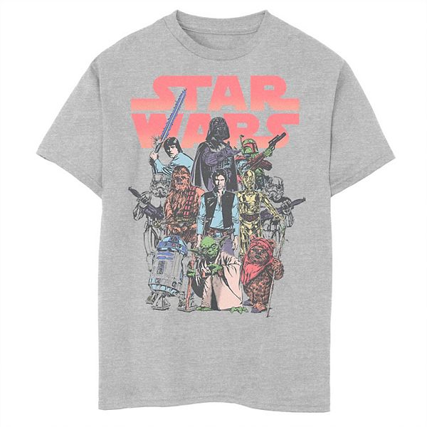 Boys 8 20 Husky Star Wars Vintage Cartoon Characters Graphic Tee 9330