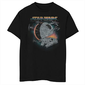 Boys 8-20 Husky Star Wars Death Star Retro Style Distressed Graphic Tee