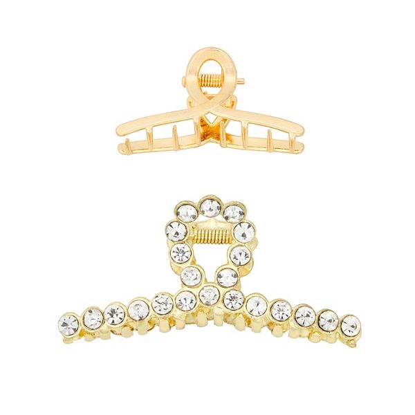 2Piece Rhinestone Hair Claw Clip Set