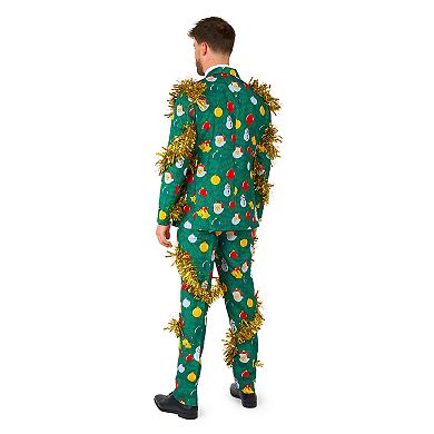 Men's Suitmeister Modern-Fit Christmas Deco Green Suit & Tie Set
