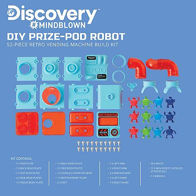 Discovery Mindblown DIY Prize-Pod Robot 52-Piece Retro Vending Machine ...