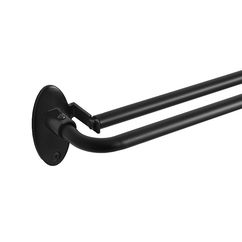 Eclipse Clinton 5/8  Blackout Double Wrap Sliding Window Curtain Rod  48-86   Matte Black