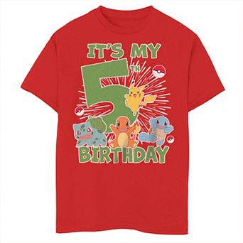 Boys 8-20 Pokemon It's My 5th Birthday Tee