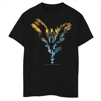 Boys Harry Potter Dragon Flame Silhouette Graphic Tee
