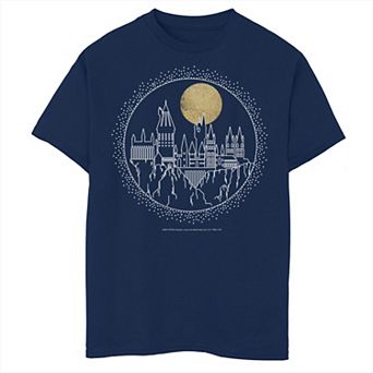 Boys Harry Potter Hogwarts Line Art Graphic Tee