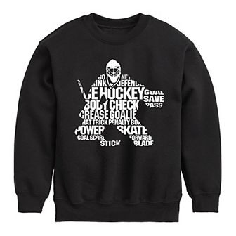 Boys 8-20 Hockey Word Silhouette Fleece Sweatshirt