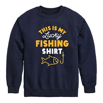 Boys 8-20 My Lucky Fishing Shirt Crew Fleece Sweatshirt