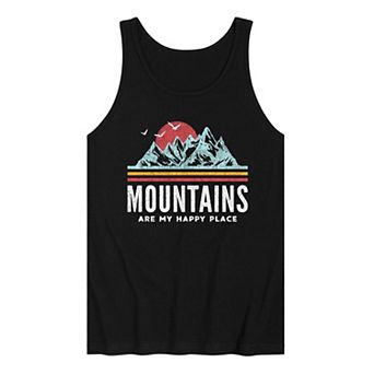Men's Mountains Are My Happy Place Graphic Tank Top