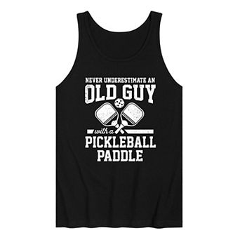Men's Never Underestimate Old Guy Pickleball Graphic Tank Top