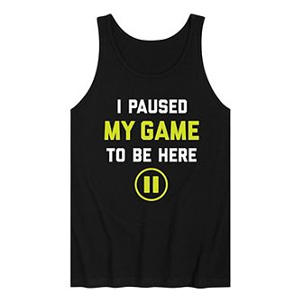 Men's I Paused My Game To Be Here Video Game Graphic Tank Top