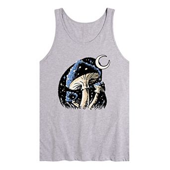 Men's Starry Mushroom Illustration Graphic Tank Top