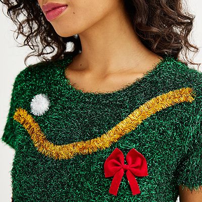 slim fit dress slacks Sequin Christmas Tree Dress main image 0