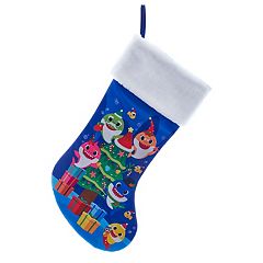 16 Light Blue Plush Christmas Stocking