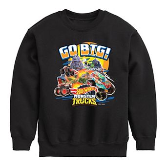 Boys 8-20 Hot Wheels Monster Trucks Crew Fleece Sweatshirt