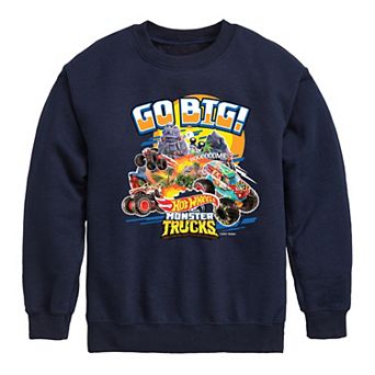 Boys 8-20 Hot Wheels Monster Trucks Crew Fleece Sweatshirt