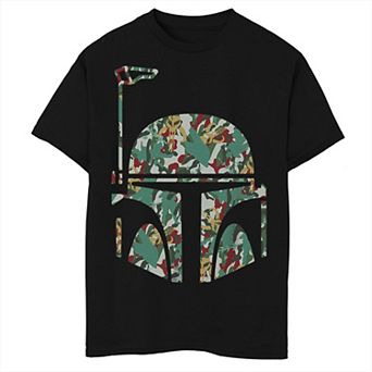 Disney's Star Wars Boys 6-20 Boba Fett Camo Print Helmet Tee