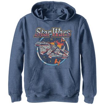 Disney's Star Wars Boys 8-20 Vintage Spaceships Fight Cartoon Style Hoodie