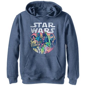 Disney's Star Wars Boys 8-20 Colorful Distressed Group Badge Hoodie