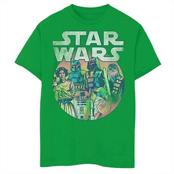 Disney's Star Wars Boys 8-20 Colorful Distressed Group Badge Tee