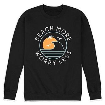 Men's Beach More Worry Less Graphic Fleece Sweatshirt