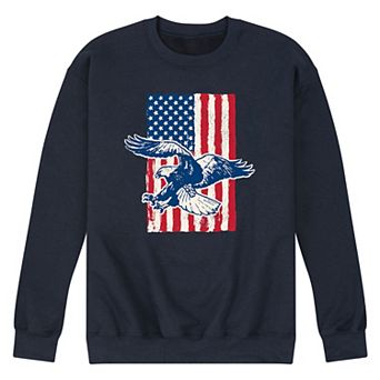 Men's Eagle American Flag Graphic Fleece Sweatshirt