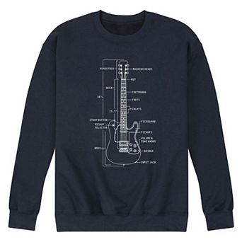 Men's Guitar Diagram Graphic Fleece Sweatshirt
