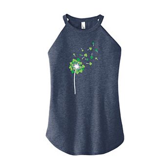 Juniors' Shamrock Dandelion High Neck Tank Top