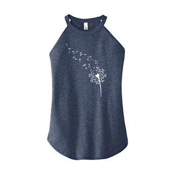 Juniors' Dandelion Seeds High Neck Tank Top