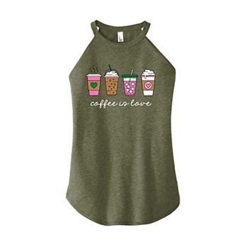 Juniors' Coffee Is Love High Neck Tank Top