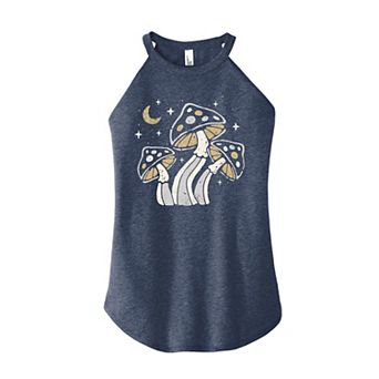 Juniors' Moonlit Mushrooms High Neck Tank Top