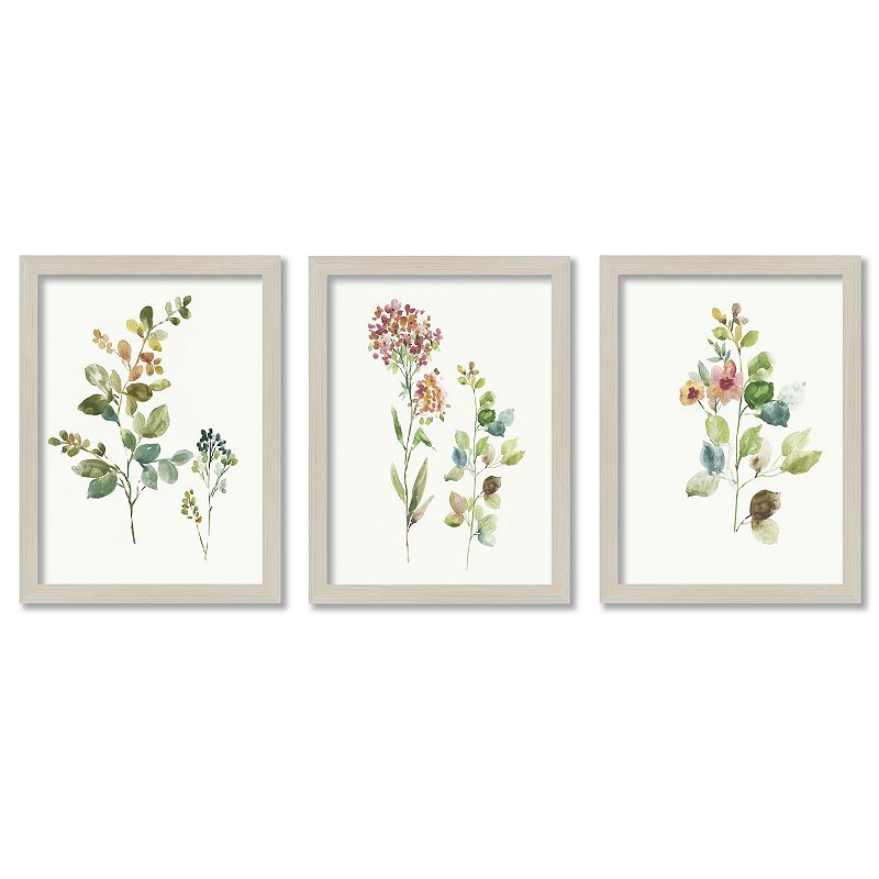 Americanflat Botanical Framed Wall Art 3-piece Set, Brown